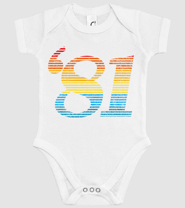 Retro Birthday 1981 model alb pe tricou