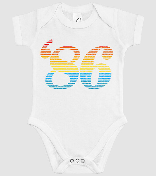Retro Birthday 1986 model alb pe tricou