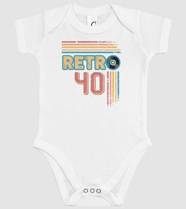 Retro 40 Birthday model alb pe tricou