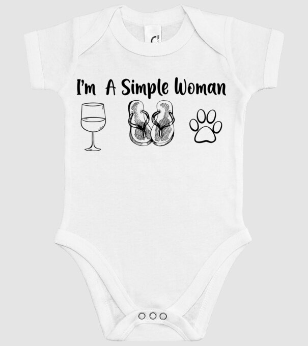 Simple doggy woman model alb pe tricou