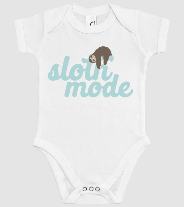 Sloth mode model alb pe tricou