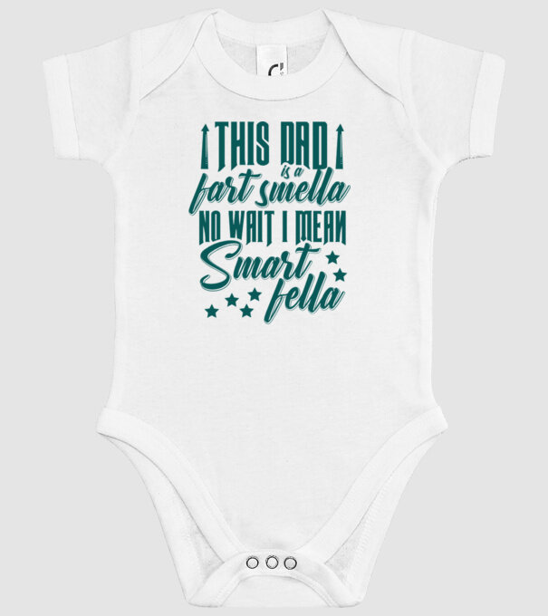 Smart fella dad model alb pe tricou
