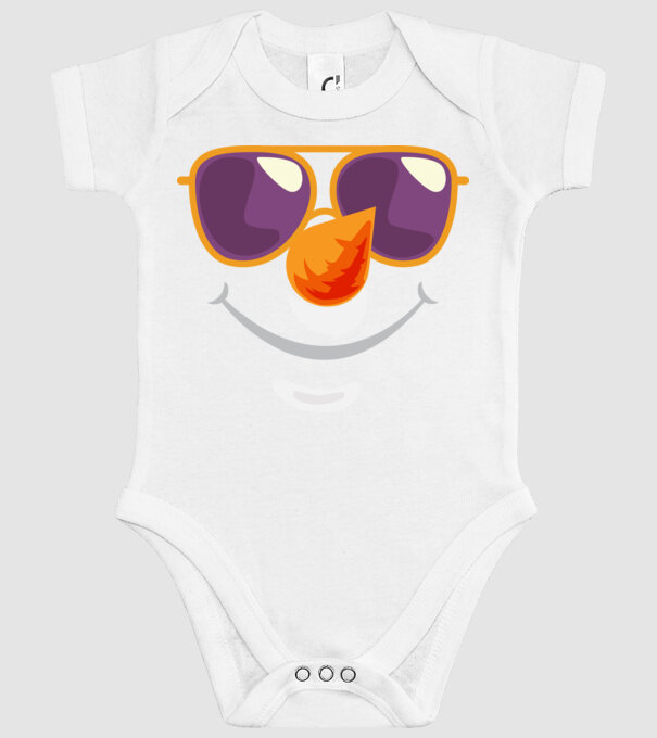 Snowman face model alb pe tricou