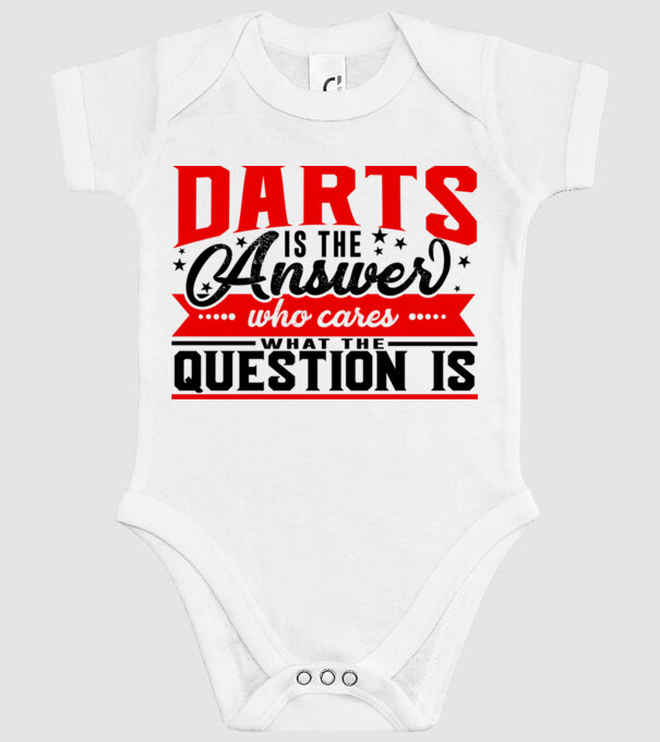 Sport is the answer DARTS model alb pe tricou