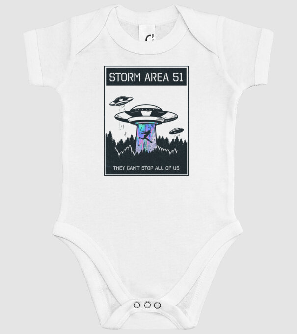 'Storm area 51 - They can''t stop all of us dark' model alb pe tricou