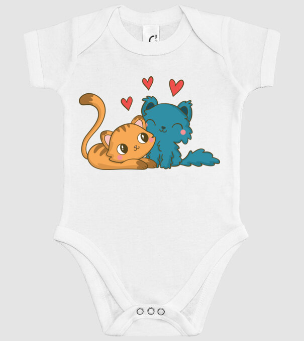 PISICUȚE ÎNDRĂGOSTITE 1 model alb pe tricou