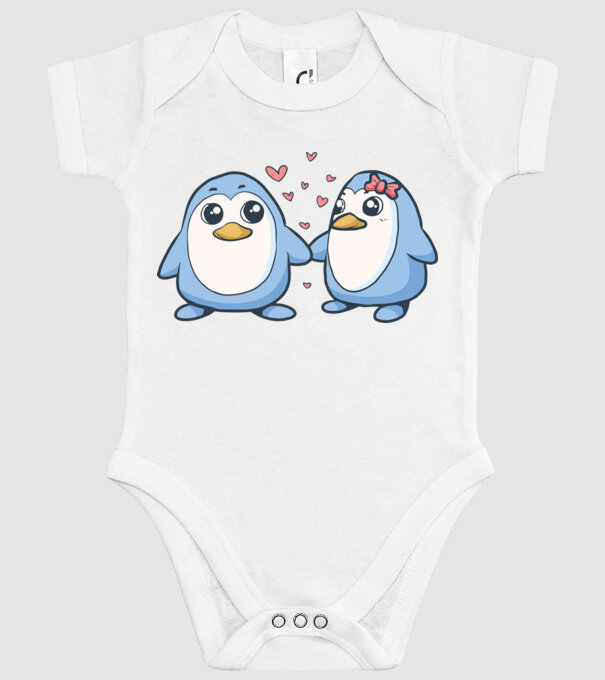 PINGUIN ÎNDRĂGOSTIT 2 model alb pe tricou