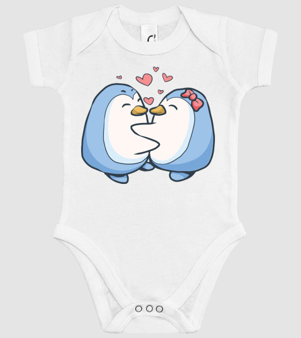 PINGUIN ÎNDRĂGOSTIT 3 model alb pe tricou