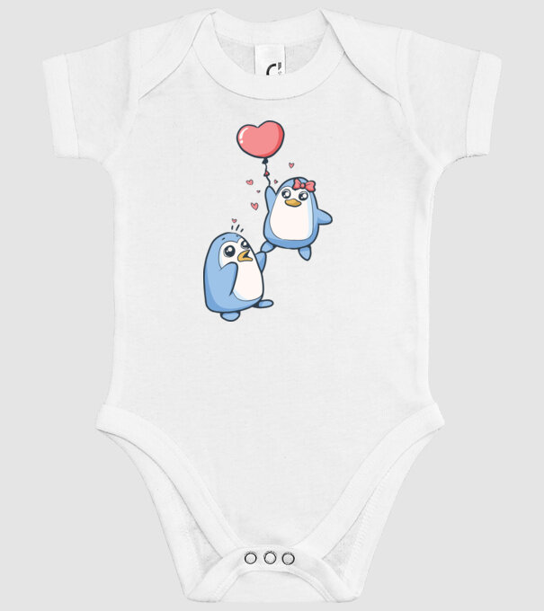 PINGUIN ÎNDRĂGOSTIT 4 model alb pe tricou