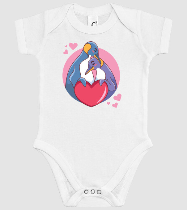 PINGUIN ÎNDRĂGOSTIT 5 model alb pe tricou