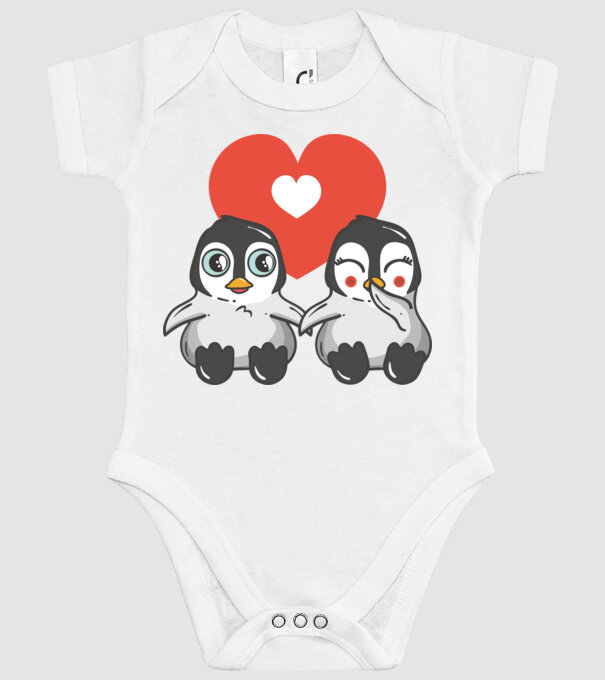 PINGUINI ÎNDRĂGOSTIȚI 7 model alb pe tricou