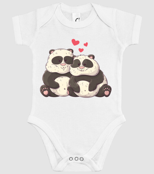 URȘI PANDA DOLOFANI ÎNDRĂGOSTIȚI model alb pe tricou