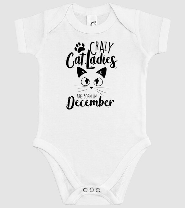 Crazy Cat Ladies are born in December model alb pe tricou
