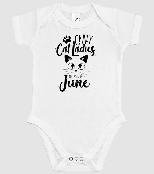 Crazy Cat Ladies are born in June model alb pe tricou