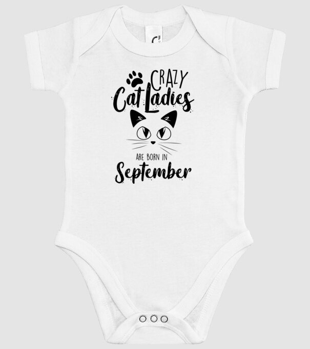 Crazy Cat Ladies are born in September model alb pe tricou