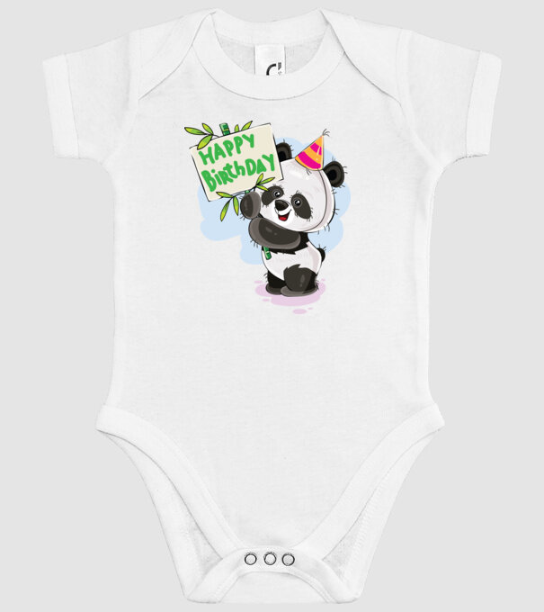 Zi de naștere panda model alb pe tricou