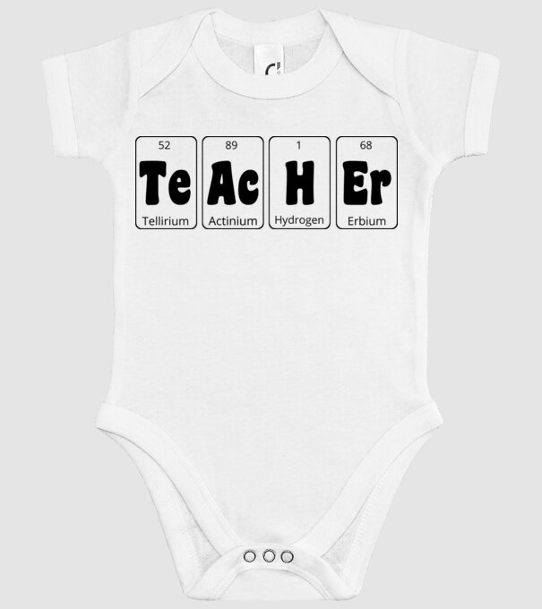 Teacher periodic model alb pe tricou