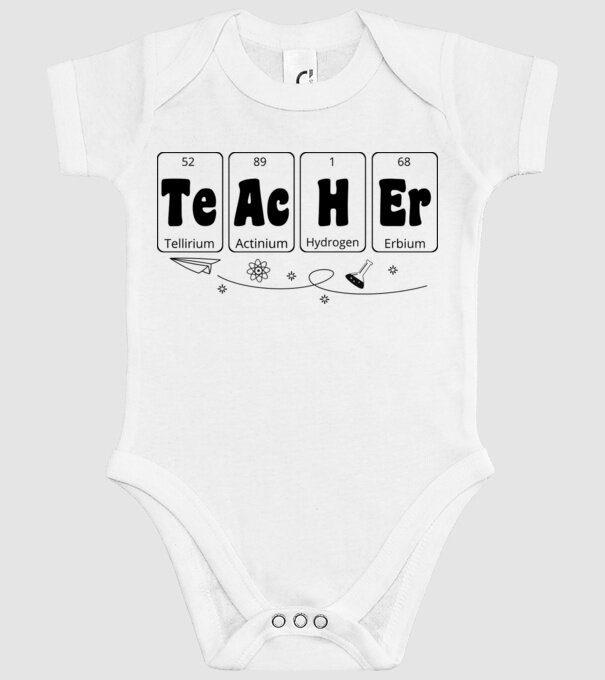 Teacher periodic model alb pe tricou