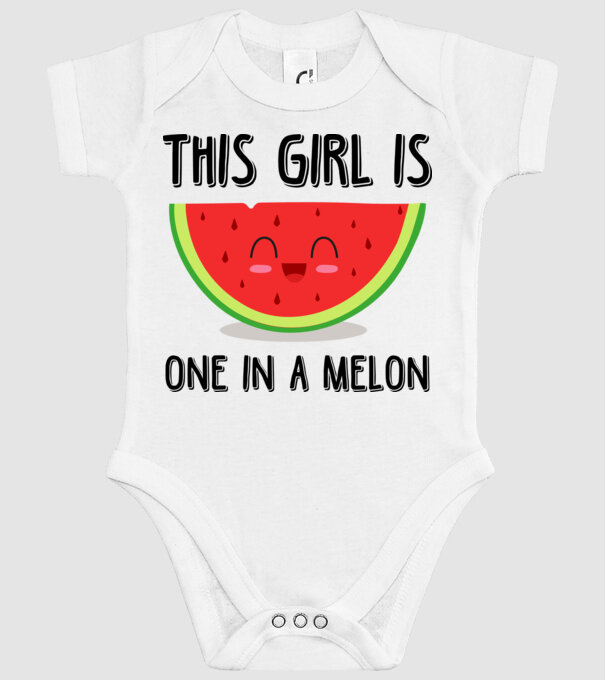 This girl is one in a melon model alb pe tricou