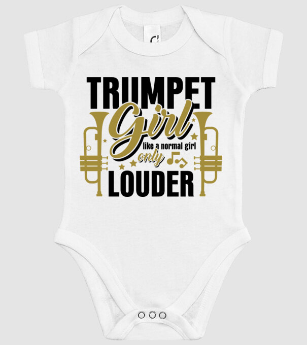 Trumpet girl model alb pe tricou