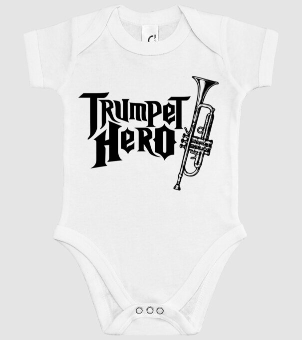 Trumpet Hero model alb pe tricou