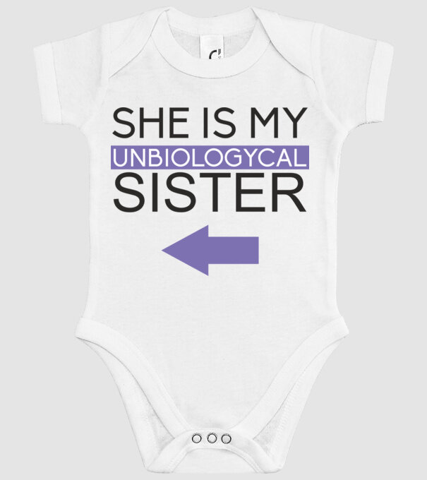 Unbiologycal Sister 02 model alb pe tricou