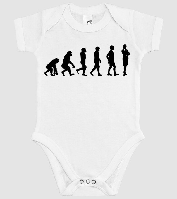 Evoluție femeie de afaceri model alb pe tricou