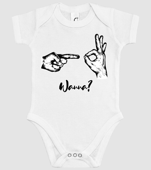 Wanna sex model alb pe tricou
