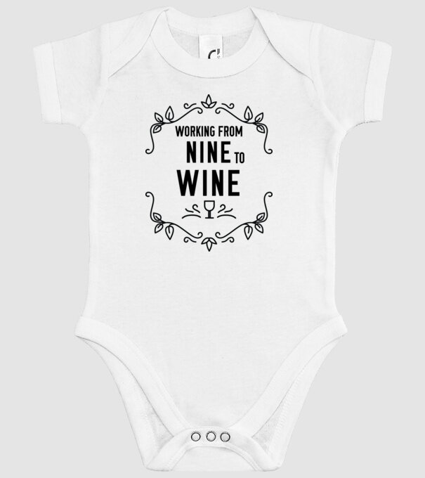 Wine tasting team Working from nine to wine model alb pe tricou