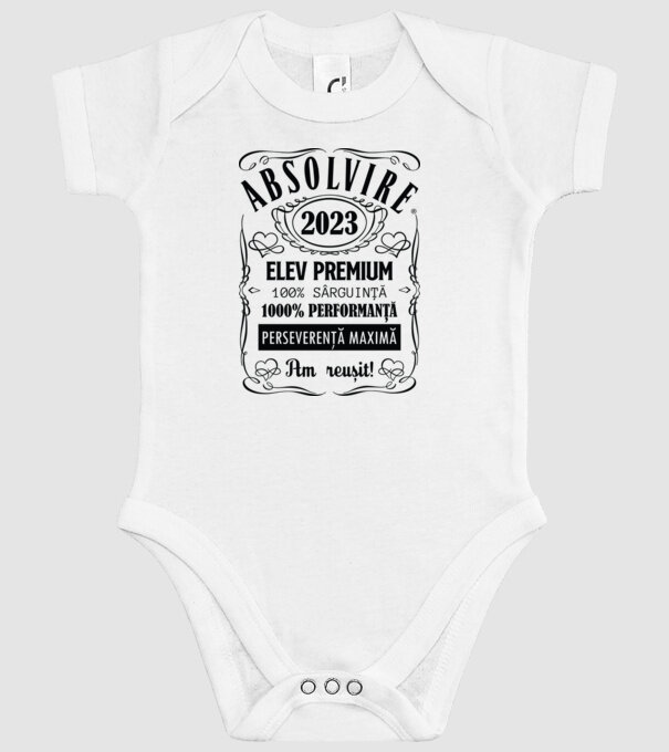 Absolvire Premium model alb pe tricou
