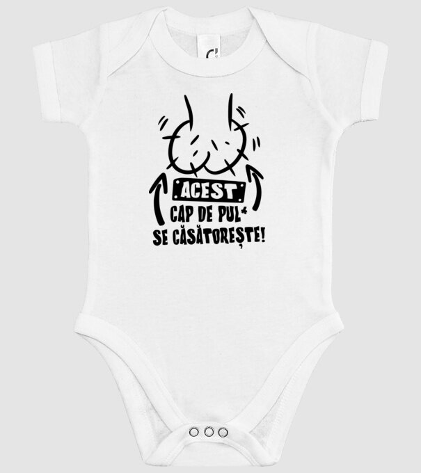 Acest - cap de pulă - se căsătorește! model alb pe tricou