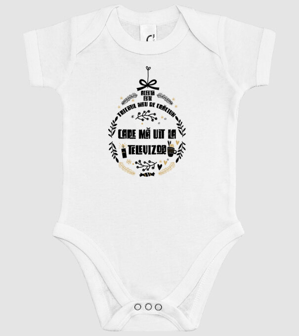 acesta este tricoul meu de Crăciun_care ma uit la televizor model alb pe tricou