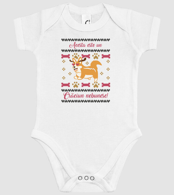 acesta este un Crăciun nebunesc model alb pe tricou
