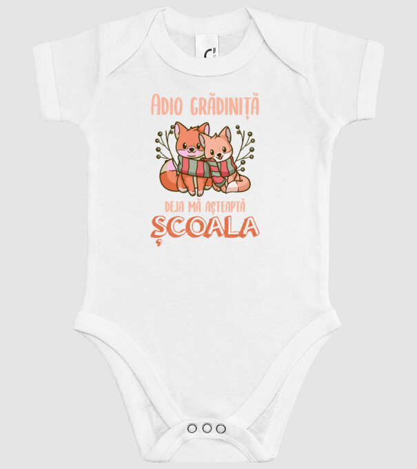 Adio grădiniță, deja mă așteaptă școala model alb pe tricou