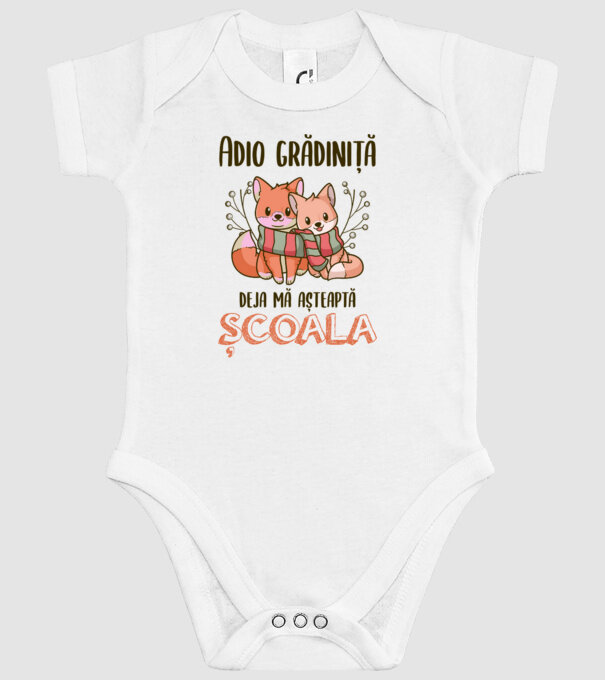 Adio grădiniță, deja mă așteaptă școala model alb pe tricou
