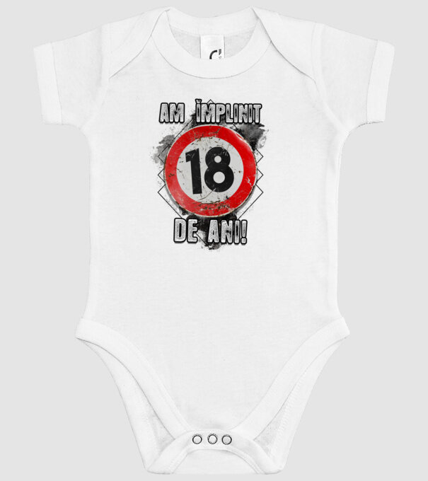 Am împlinit 18 de ani! model alb pe tricou