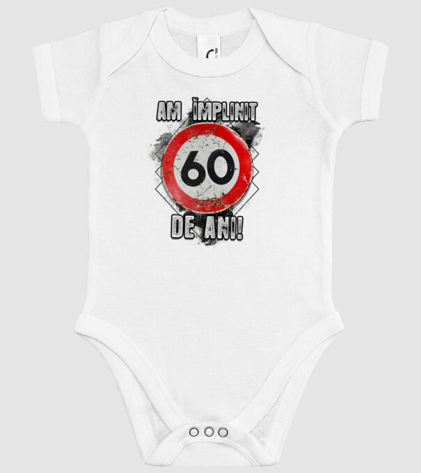 Am împlinit 60 de ani! model alb pe tricou