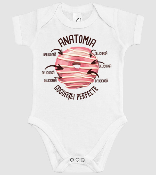 anatomia gogoașei perfecte: delicioasă model alb pe tricou