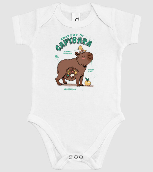 Anatomy of Capybara model alb pe tricou
