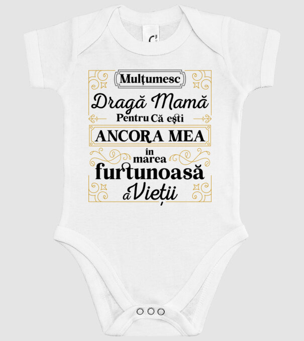 Ancora mea model alb pe tricou