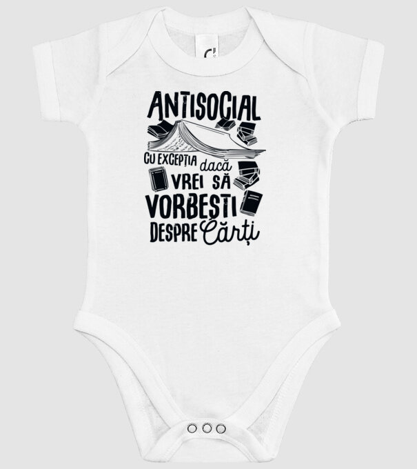 Antisocial, cu excepția dacă vrei să vorbești despre cărți-01 model alb pe tricou