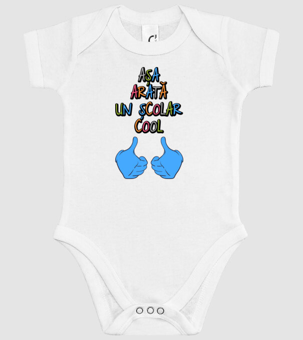 așa arată un școlar cool model alb pe tricou