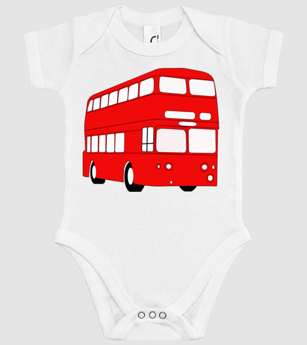 Autobuze model alb pe tricou