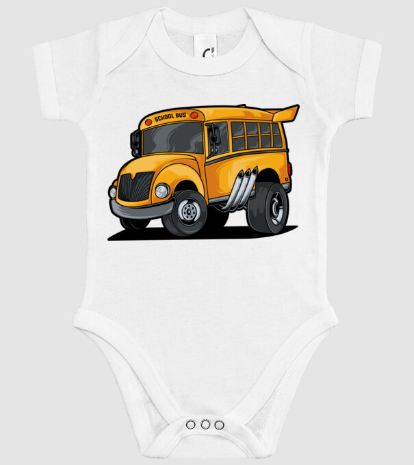 Autobuze model alb pe tricou