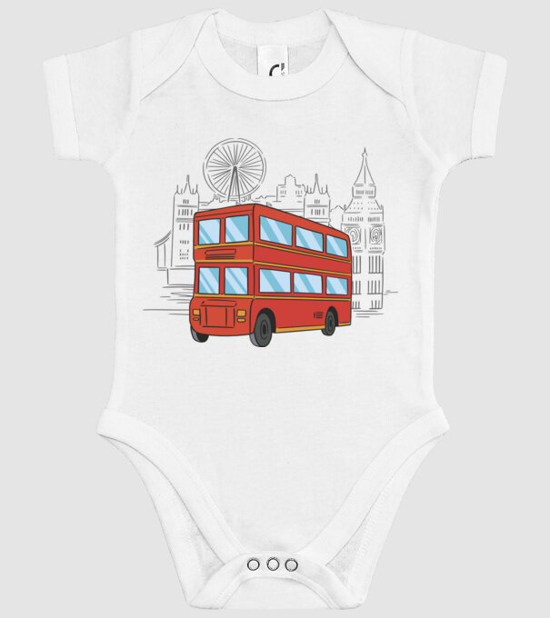 Autobuze model alb pe tricou