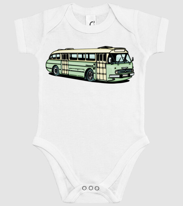 Autobuze model alb pe tricou