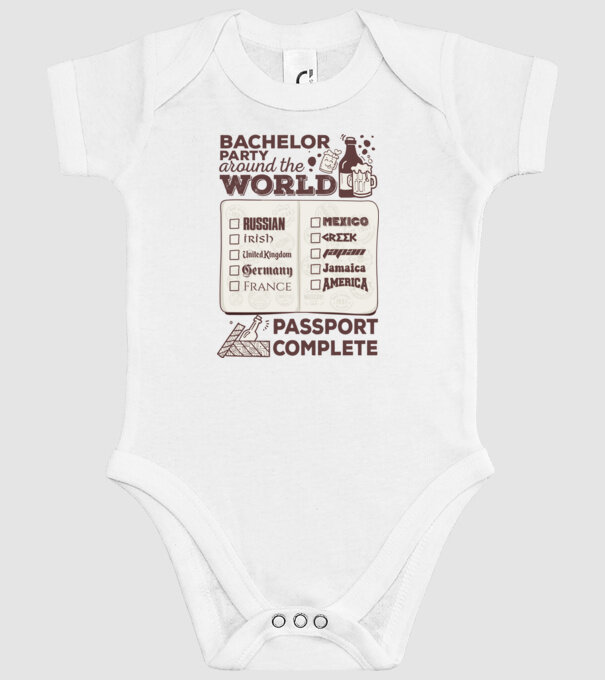 Bachelor Party World tour model alb pe tricou