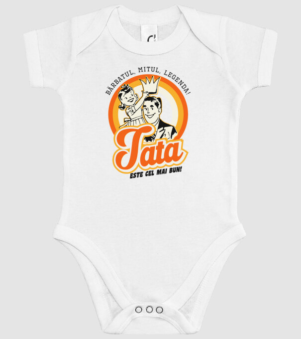 Bărbatul, mitul, legenda! Tata este cel mai bun! model alb pe tricou