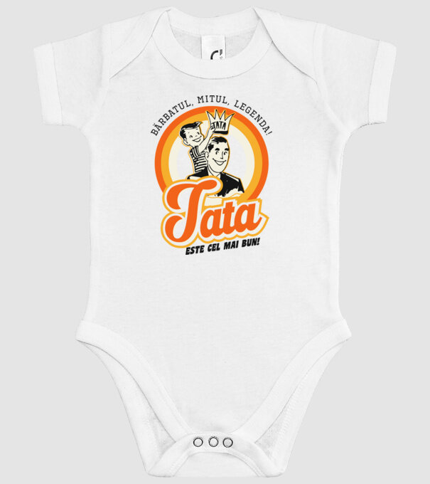 Bărbatul, mitul, legenda! Tata este cel mai bun! model alb pe tricou