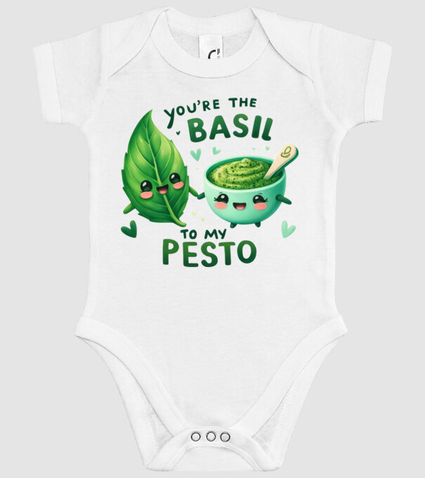 Basil to my Pesto model alb pe tricou